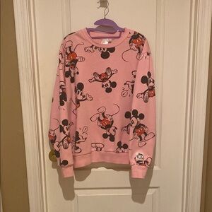 Pink Sweatshirt with Mickey Mouse Design